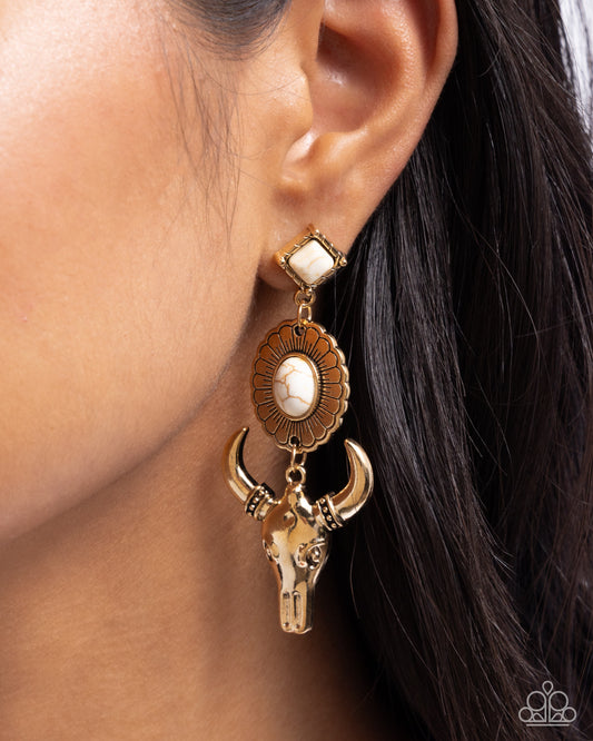 Paparazzi Accessories - Western Week - Gold Earrings