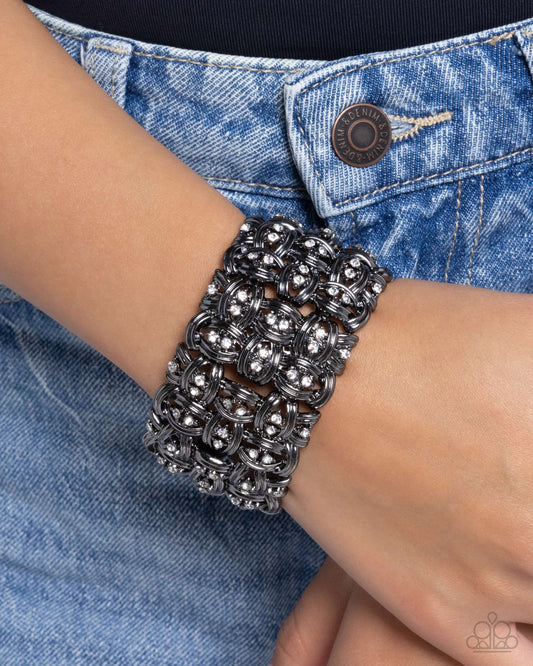 Paparazzi Accessories - Woven Wardrobe - Black Bracelet