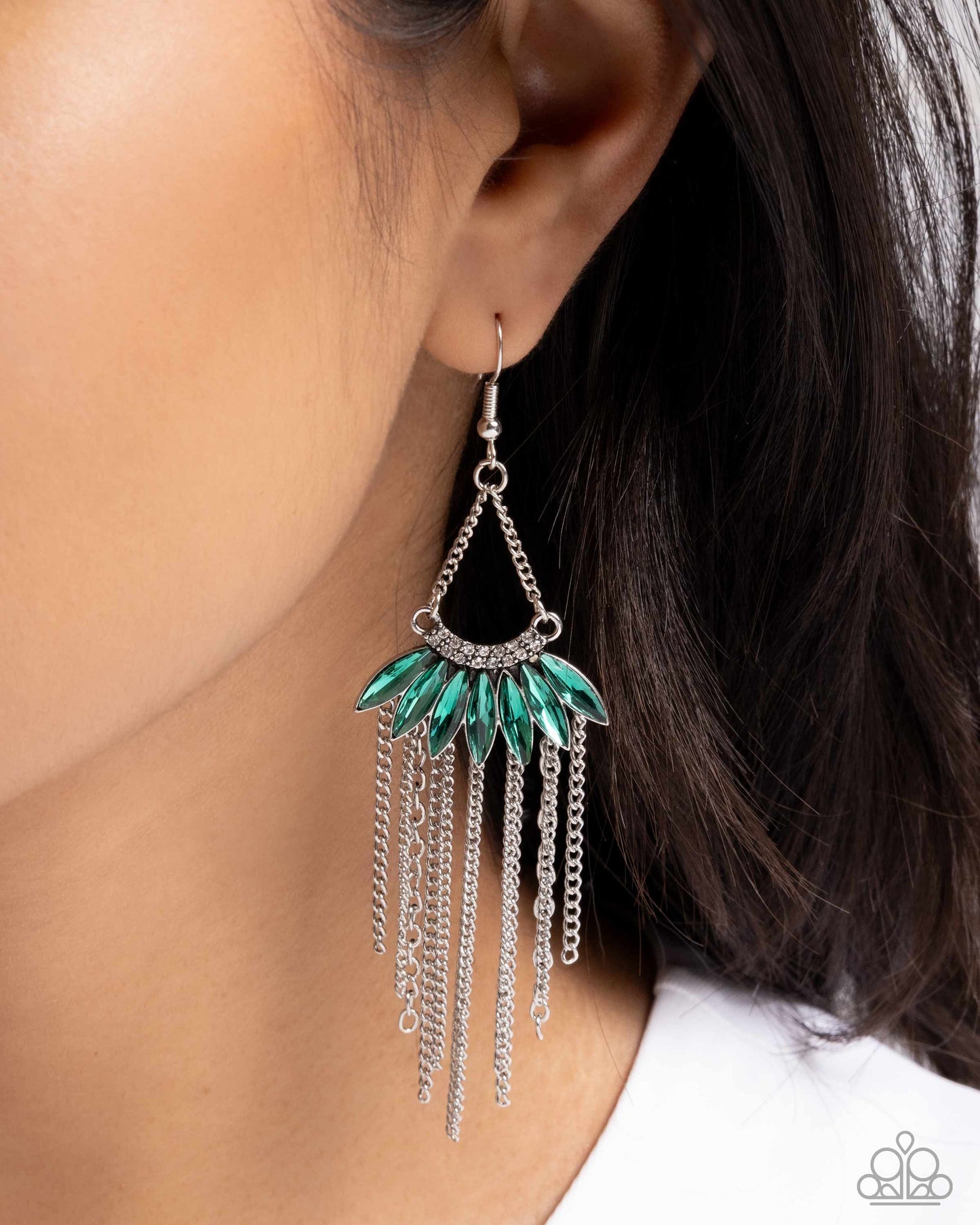 Paparazzi Accessories - Fringe Feature - Green Earrings