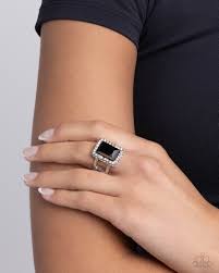 Paparazzi Accessories - Glamorously Glitzy - Black Ring