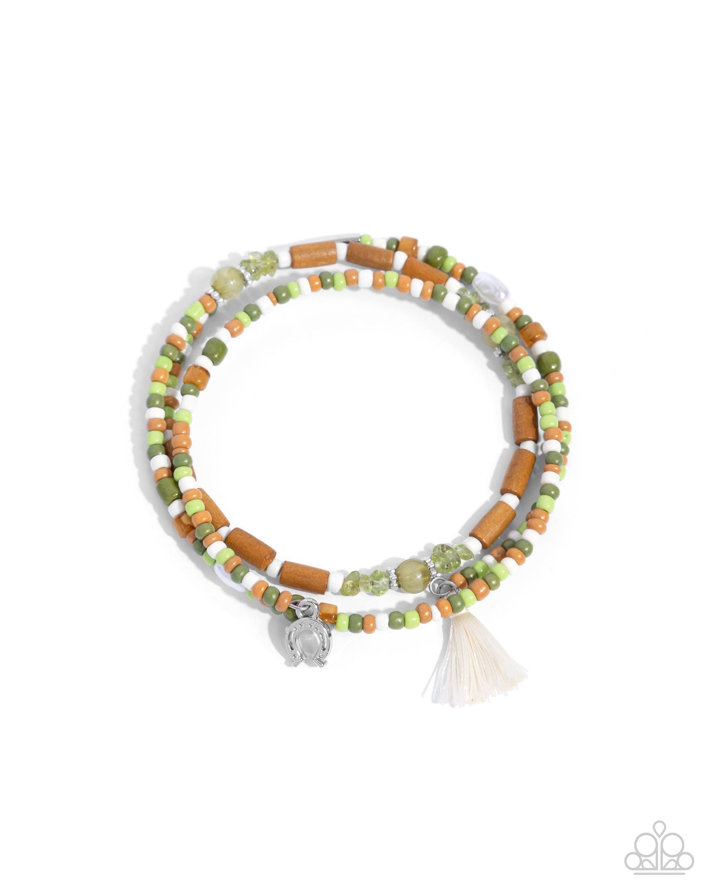 Paparazzi Accessories - Colored Conversation - Green Bracelet