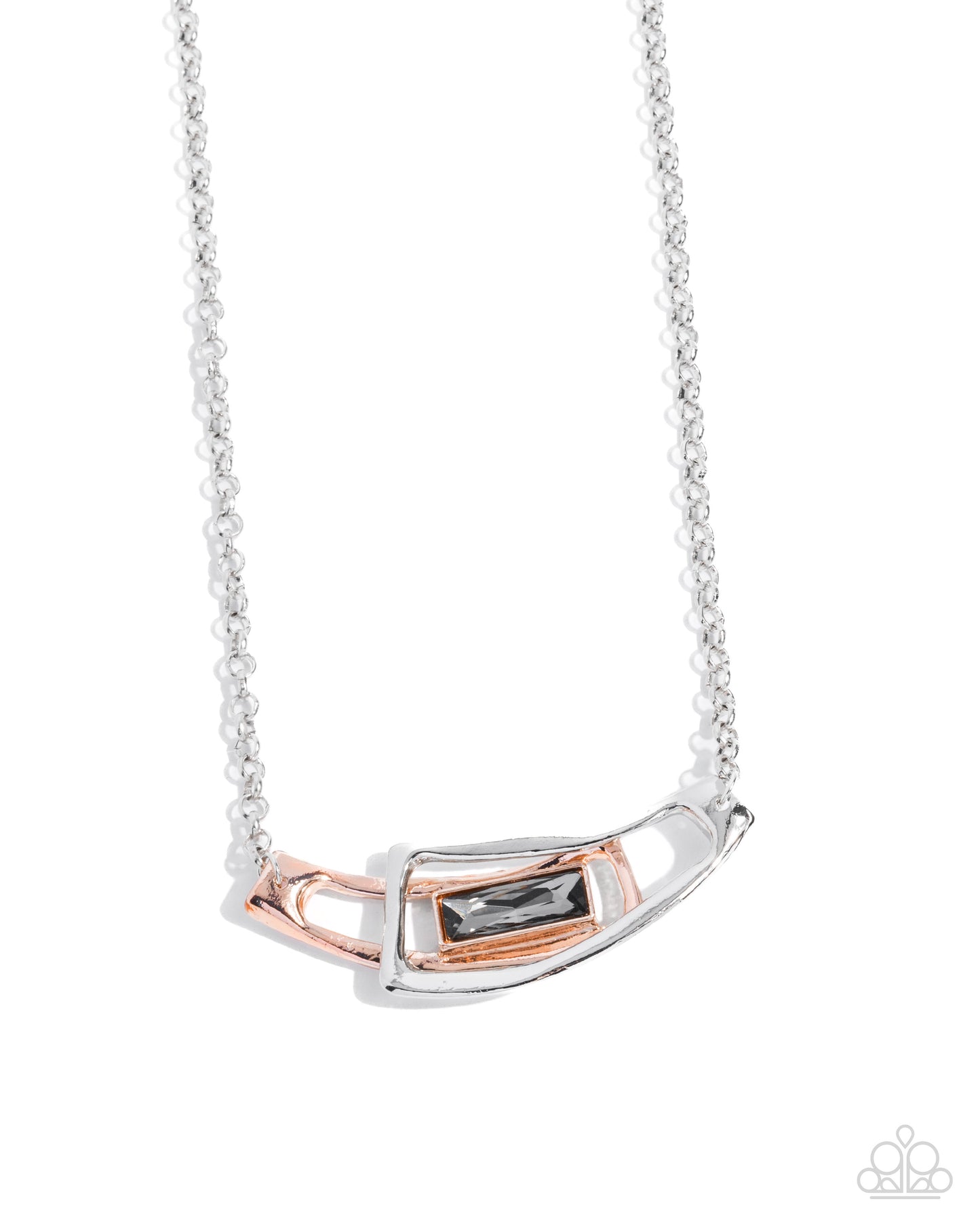 Paparazzi Accessories - Interlocked Improv - Silver Necklace