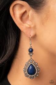 Paparazzi Accessories - Palace Bribe - Blue Earrings