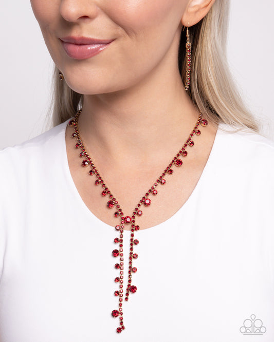 Paparazzi Accessories -  Glittery Getaway - Red Necklace