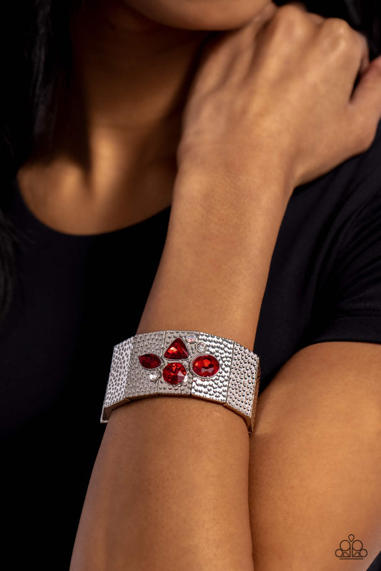 Paparazzi Accessories - Flickering Fortune - Red Bracelet