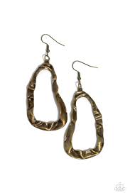 Paparazzi Accessories - Abstract Antiquity - Brass Earring