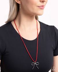 Paparazzi Accessories - Bolo Bow - Red Necklace