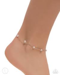 Paparazzi Accessories - Charming Court - White Anklet