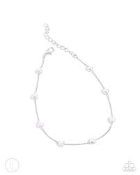 Paparazzi Accessories - Charming Court - White Anklet