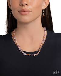 Paparazzi Accessories - Chiseled Charm - Purple Necklace