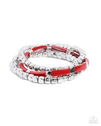 Paparazzi Accessories - Colorful Cadenza - Red Bracelet