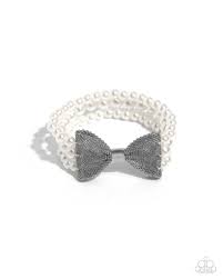 Paparazzi Accessories - Dapper Dialogue - White Bracelet