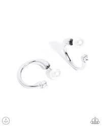 Paparazzi Accessories - Decade Dance - White Earrings