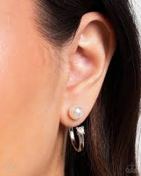 Paparazzi Accessories - Decade Dance - White Earrings