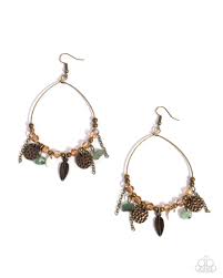 Paparazzi Accessories - Feathered Fringe - Brass Earrings