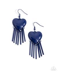 Paparazzi Accessories - Flirty Fringe - Blue Earring