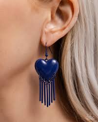 Paparazzi Accessories - Flirty Fringe - Blue Earring