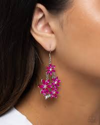 Paparazzi Accessories -  Floral Founder - Pink Earrings