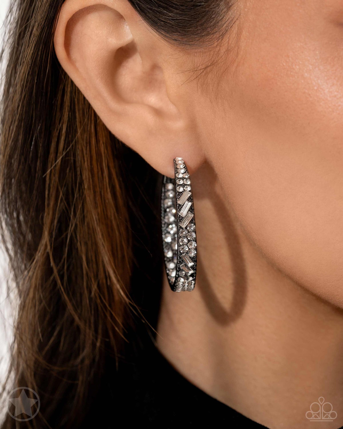 Paparazzi Accessories - GLITZY  By Association - White/GM Earrings