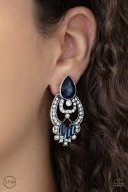 Paparazzi Accessories - Glamour Gauntlet - Blue Earrings