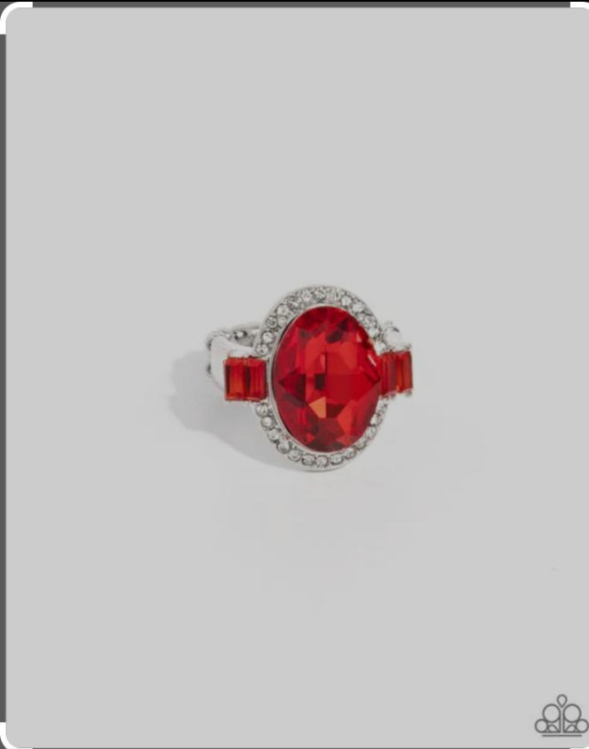 Paparazzi Accessories  - Stubborn Shimmer - Red Ring