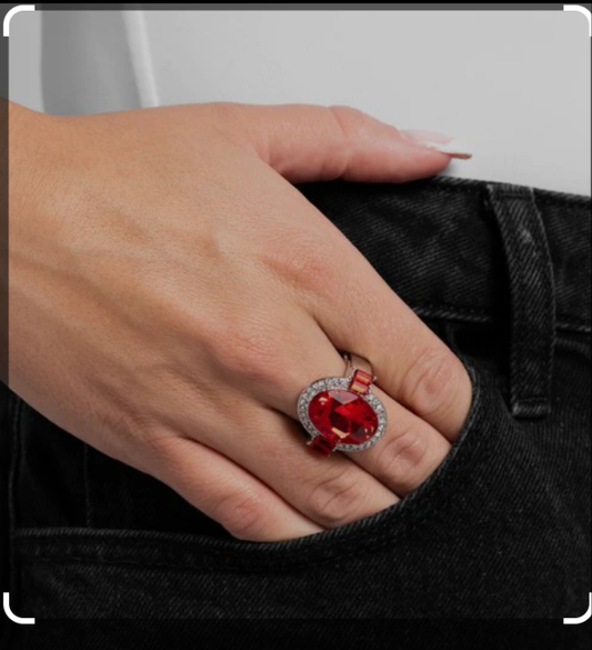 Paparazzi Accessories  - Stubborn Shimmer - Red Ring