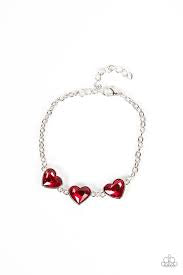 Paparazzi Accessories - Little Heartbreaker  - Red Bracelet