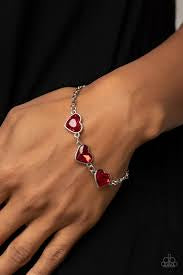 Paparazzi Accessories - Little Heartbreaker  - Red Bracelet