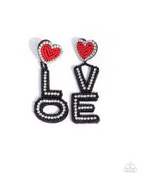 Paparazzi Accessories - Visible Valentines - Black Earrings