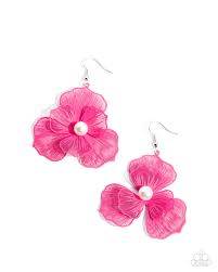 Paparazzi Accessories - PETAL The Score - Pink Earrings