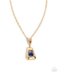 Paparazzi Accessories - Gold Sapphire Pendant Necklace