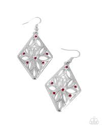 Paparazzi Accessories - Pumped Up Posies - Red Earrings