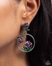 Paparazzi Accessories - ROSE to You - Purple Earrings