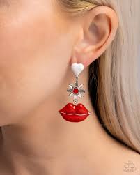 Paparazzi Accessories - Let Me Kiss You - Red Earrings