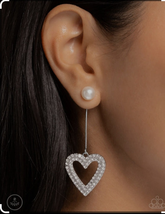 Paparazzi Accessories  - Valentines Vision  - White Earrings