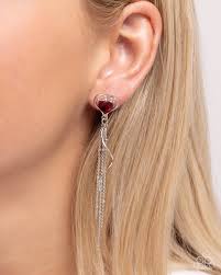 Paparazzi Accessories - Simply Smitten - Red Earrings