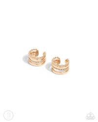 Paparazzi Accessories - Stacked Spectacle - Gold Earring Cuff