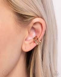 Paparazzi Accessories - Stacked Spectacle - Gold Earring Cuff