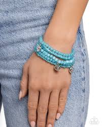 Paparazzi Accessories - Swirling Shopaholic - Blue Bracelet