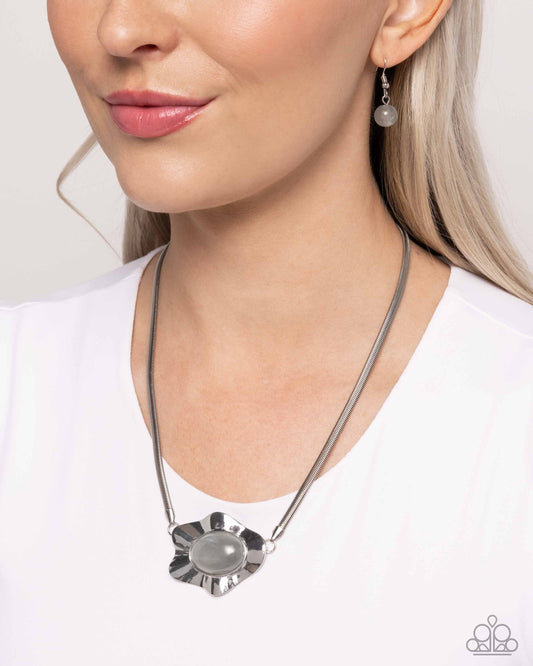 Paparazzi Accessories - Sideways Shimmer - Silver Necklace