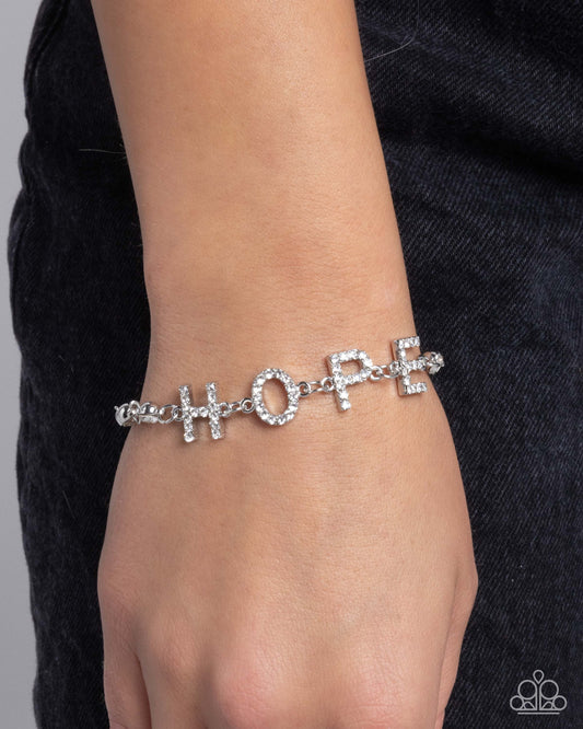 Paparazzi Accessories - Honorable Hope - White Bracelet