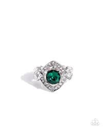 Paparazzi  Accessories - Undefeated Dazzle - Green Ring