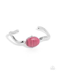 Paparazzi  Accessories - Striped Sensation - Pink Bracelet