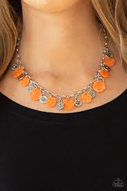 Paparazzi Accessories - Flower Powered - Orange Necklace