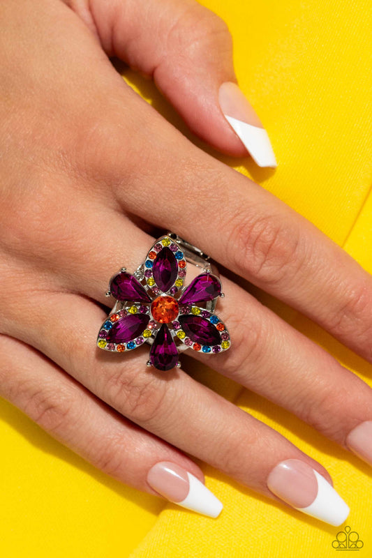 Paparazzi Accessories - Blazing Blooms - Multi Colored Ring