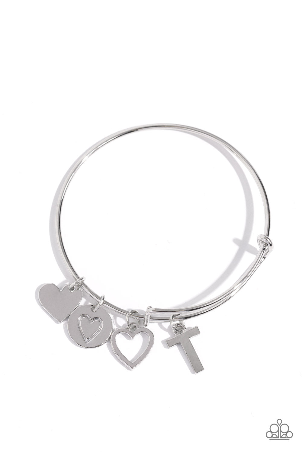 Paparazzi Accessories - Making It INITIAL - Silver Bracelet (T)