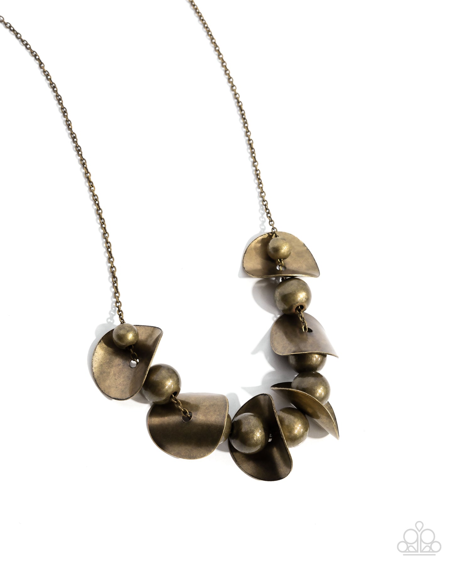 Paparazzi Accessories - First Come First CURVE - Brass Necklace