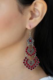 Paparazzi Accessories - All For The GLAM - Red Earrings