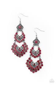 Paparazzi Accessories - All For The GLAM - Red Earrings