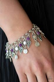 Paparazzi Accessories - Triassic Trade Route - Purple Bracelet